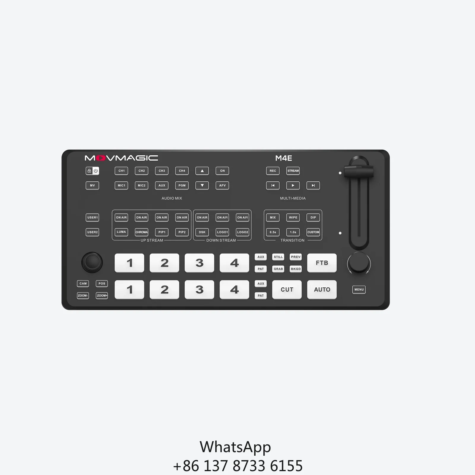 2025 Hot Sale MOVMAGIC M4ES 5-CH Live Stream Multi-Format Video Switcher SDI For Output Transition Effects Metal Construction