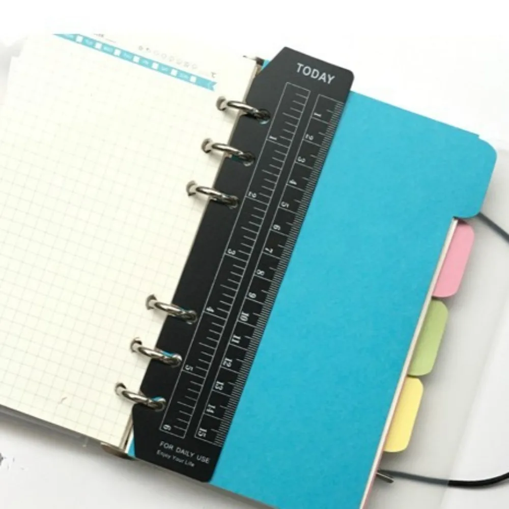 6 Hole A5 A6 A7 Bookmark Straight Ruler Children Math Drafting Drawing Ruler Clear Flexible Dividing Ruler