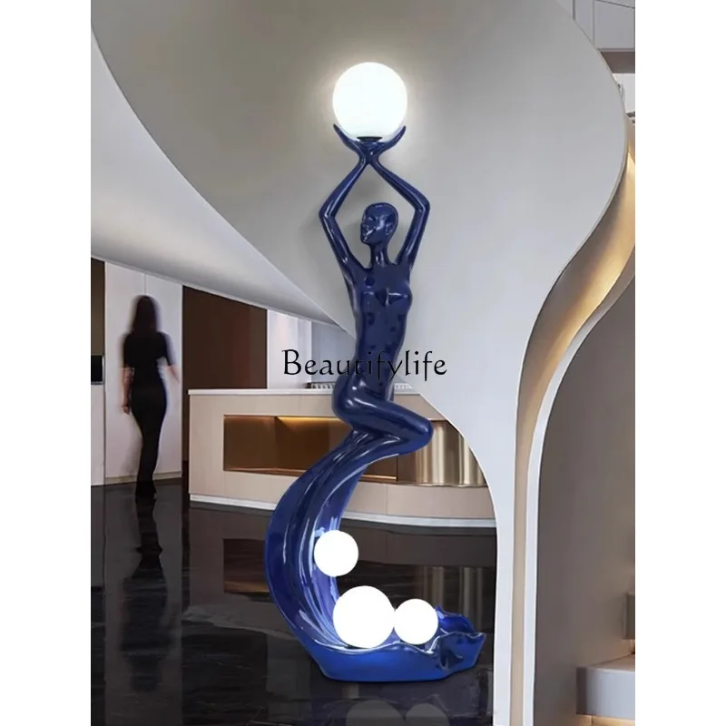 Sculpture Floor Ornaments Luminous Humanoid Art Creative Living Room Lobby Exhibition Hall Large Human Body Ornaments