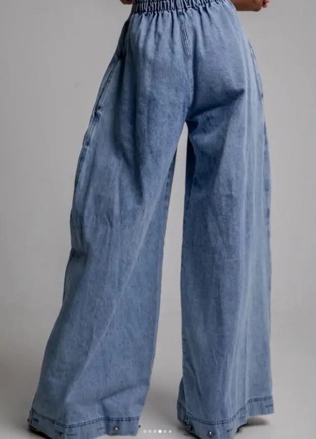 New High-waisted Zipper-closed Ankle-length Denim Pants - Relaxed Casual and Retro Style
