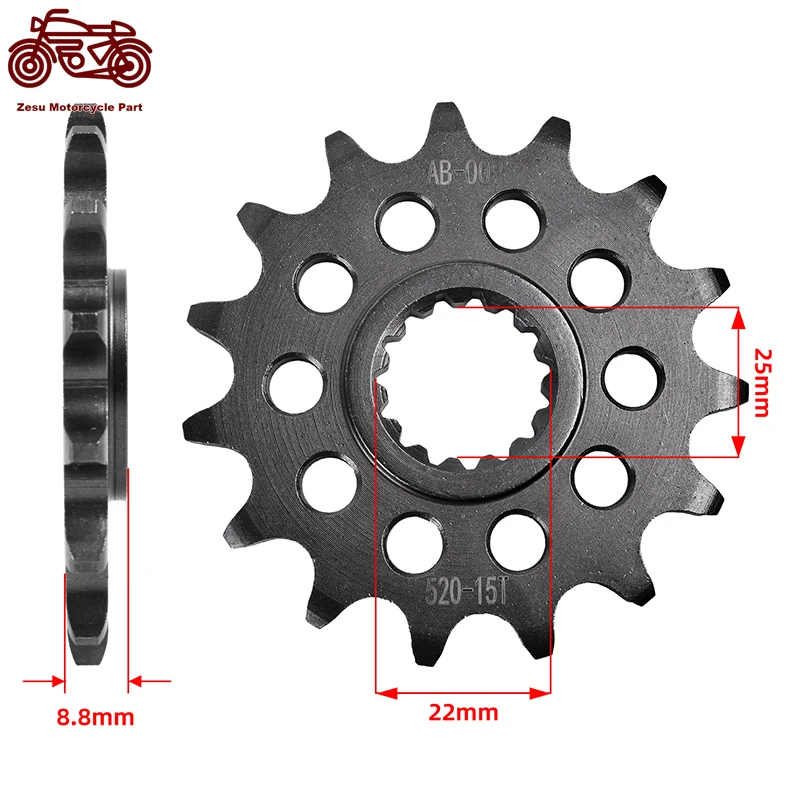 520-15T 520 15Tooth Motorcycle 20CrMnTi Front Sprocket Silent Sprocket For KT/M 450MXC Racing 450RR 520EXC 520 EXC Enduro Racing