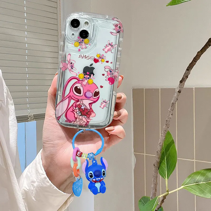 Cartoon Sanrio 3D Stitch Cute Case For iPhone 14 13 15 Pro Max 11 12 Pro 12 Mini 7 8  6s 6 Plus XS Max X XR SE Tpu Phone Cover image 5