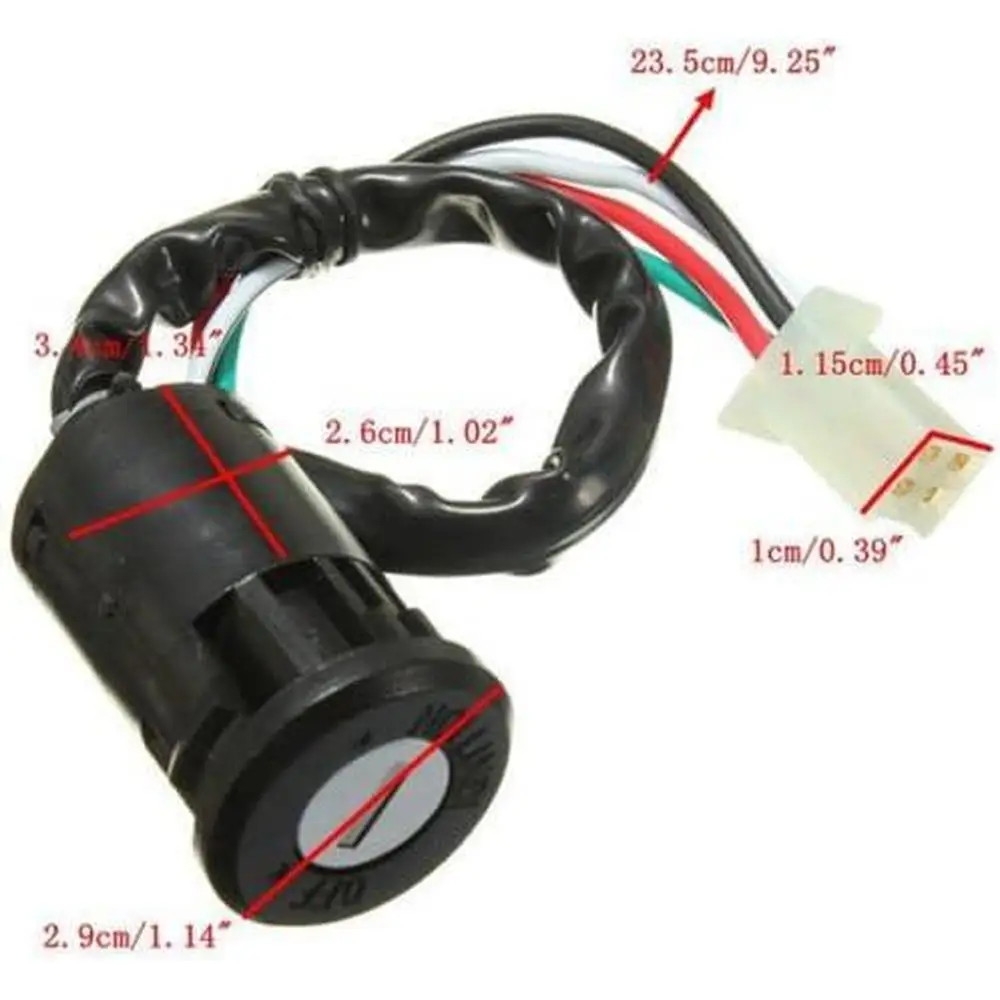 Universal Motorcycle Ignition Switch Key With Wire Start Switch Electric Door Lock For Honda For Yamaha Kawasaki Suzuki KTM ATV