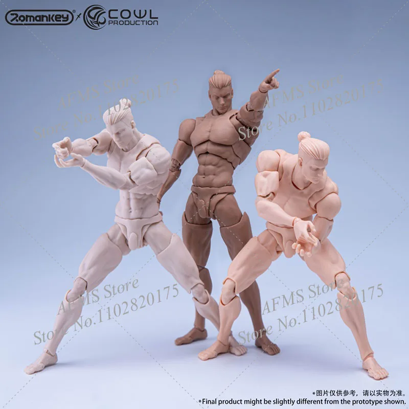 Romankey X COWL 1/12 Scale Super Flexible Joint Body 16.5Cm Strong Muscle Martial Arts Kung Fu Boy Action Figure Model Toys