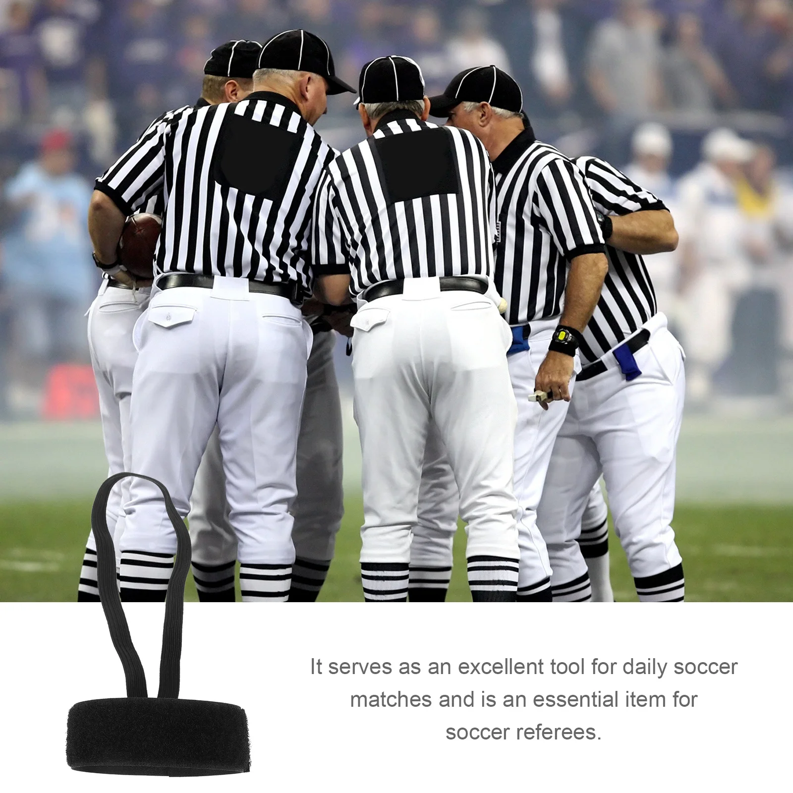 

6Pcs Football Referee Bands Durable Elastic Material Smooth Surface Soccer Match Must Have Football Referee Gear