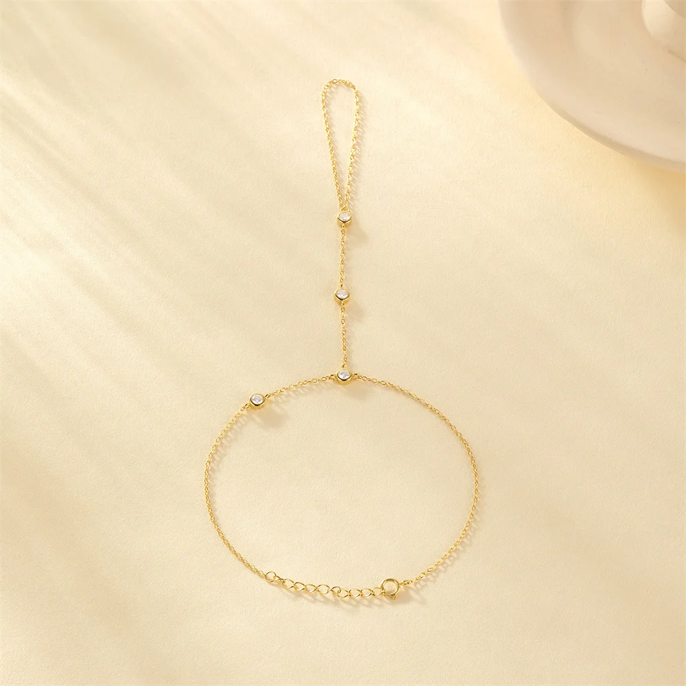 CANNER 925 Sterling Silver Horse Eye Finger Bracelets For Women Zircon 18K Gold Temperament Light Luxury Ins Gift Fine Jewelry
