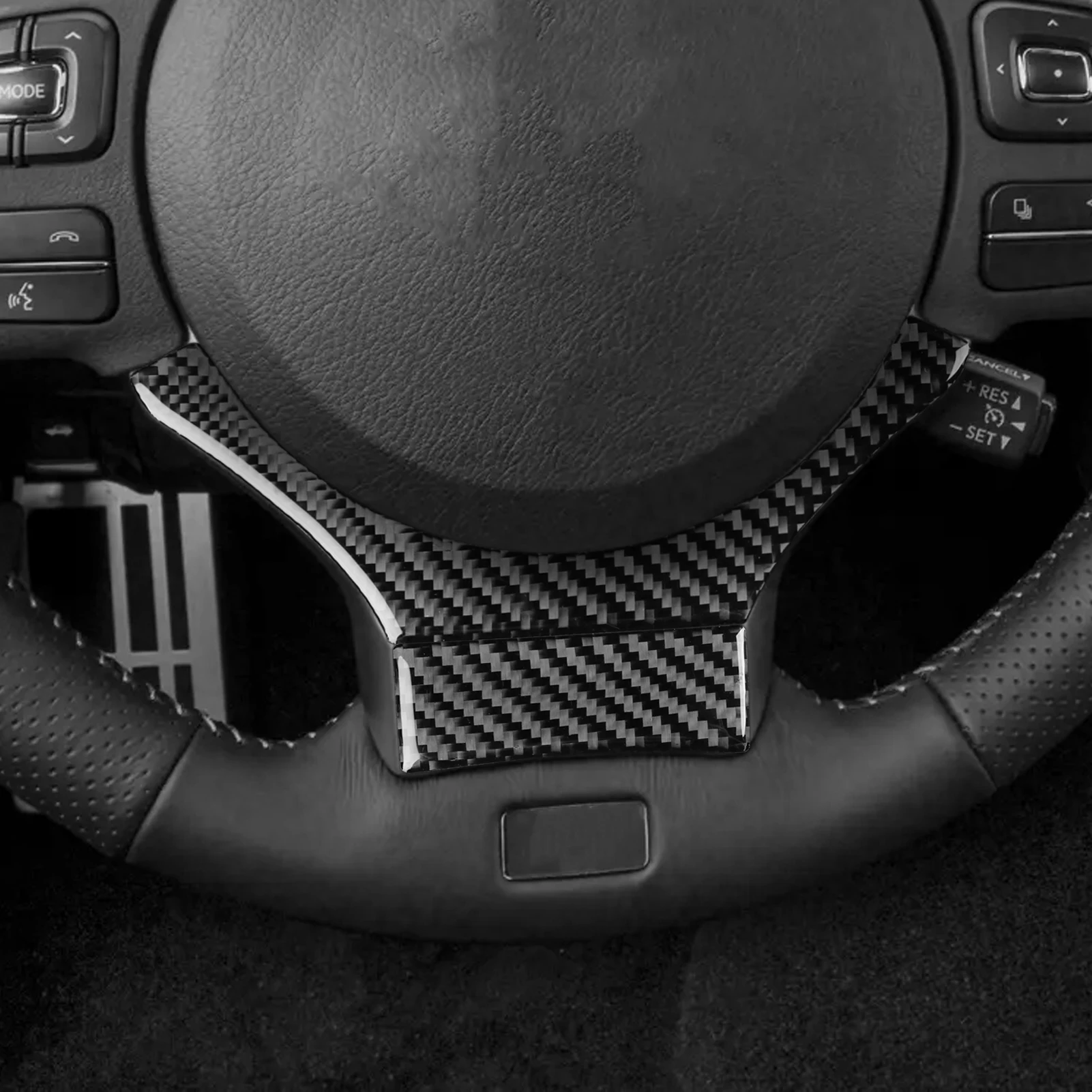 Real Carbon Fiber Car Accessories Steering Wheel Chin Cover Soft Sticker For Lexus RC300 RC350 RC200T 2015 16 17 18 19 20-2024