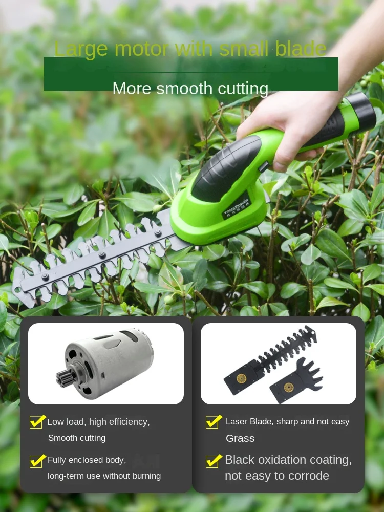 Wyj Household Small Mower Lithium Electric Mower Artifact Weeding Machine Green Hedge