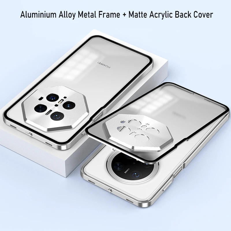 Aluminium Alloy Metal Magnetic Case For Huawei Mate 70 Pro Plus Matte Acrylic Back Cover For Mate70 Mate70Pro + Mate70RS Coque