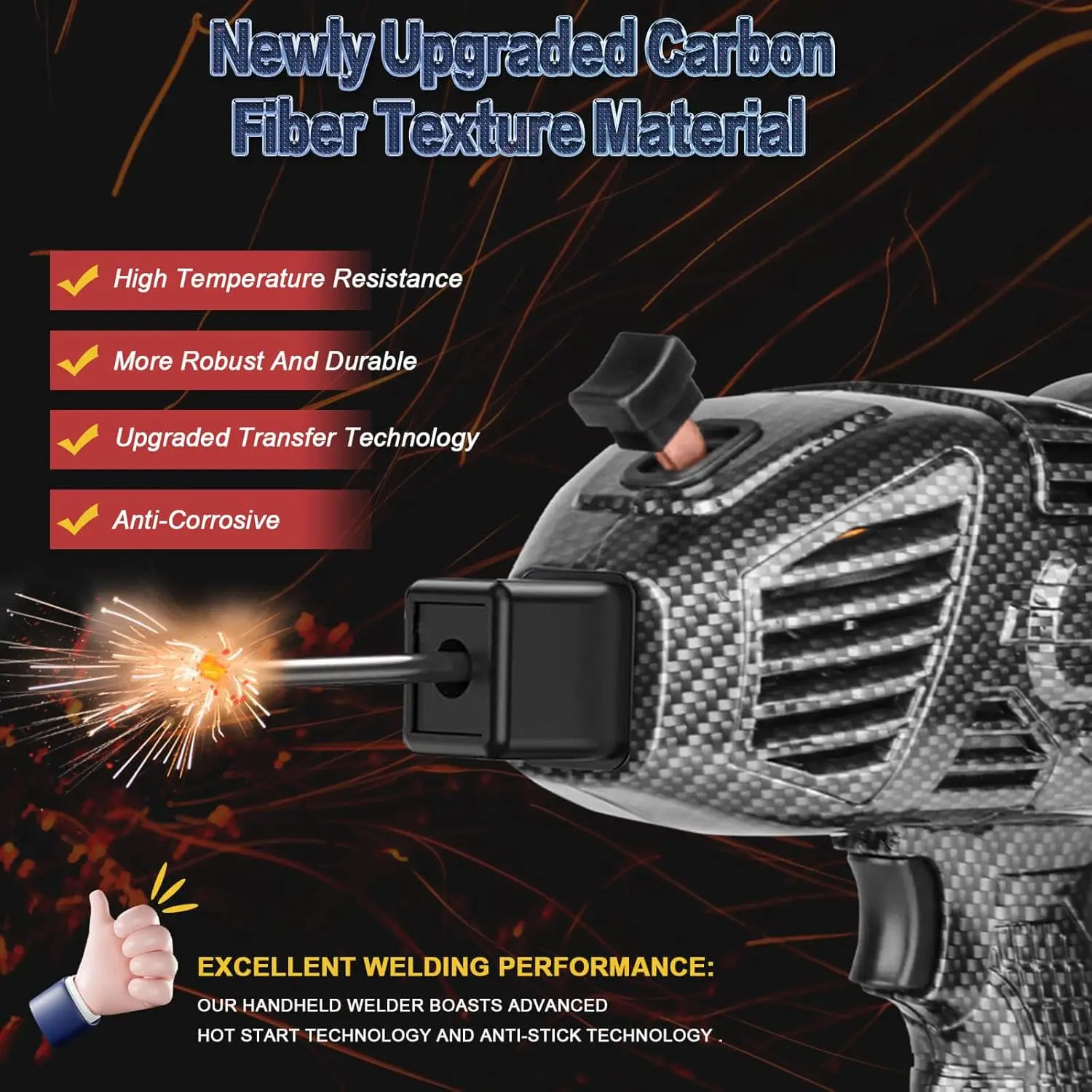 Welding Machine Handheld,110V 140A Upgraded Welder With Reinforced Carbon Fiber Texture Material,Portable Welder