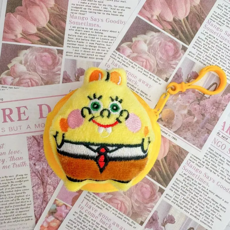 アニメスポンジボボイスクエアパンツぬいぐるみコインケースミニ収納キーホルダー新スタイル創造性かわいいキュートニッチおしゃれ