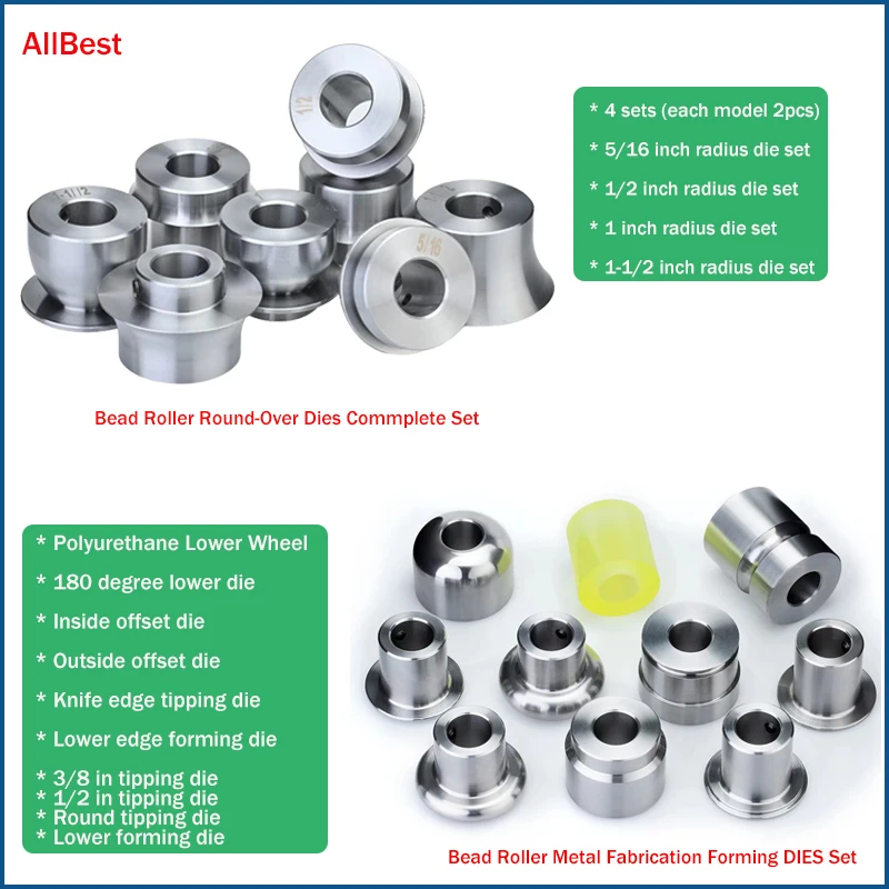 

Bead Roller Round-Over Dies Commplete Set/Bead Roller Metal Fabrication Forming DIES Set Fits most with 22mm shafts