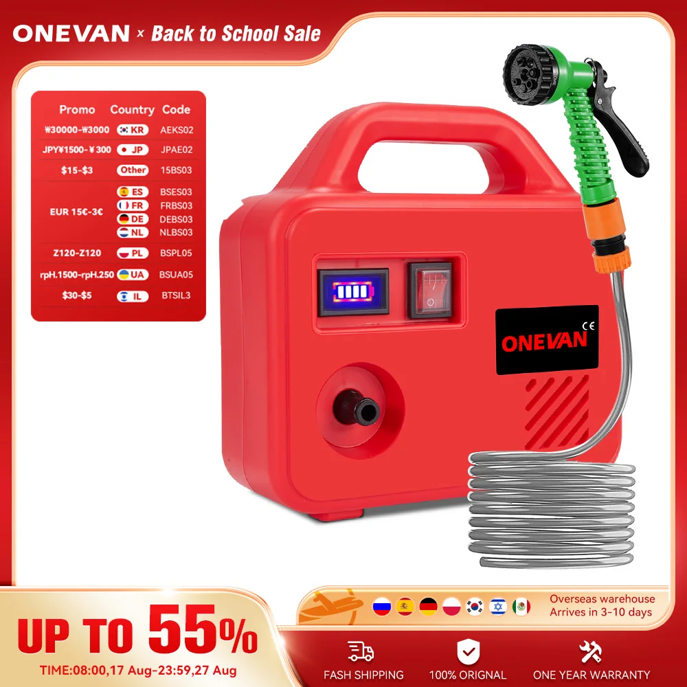 ONEVAN 260W Pompa Acqua Elettrica 150M Cordless Irrigazione Macchina Ricaricabile Strumenti di Irrigazione del Giardino Per Makita 18V Batteria Spille