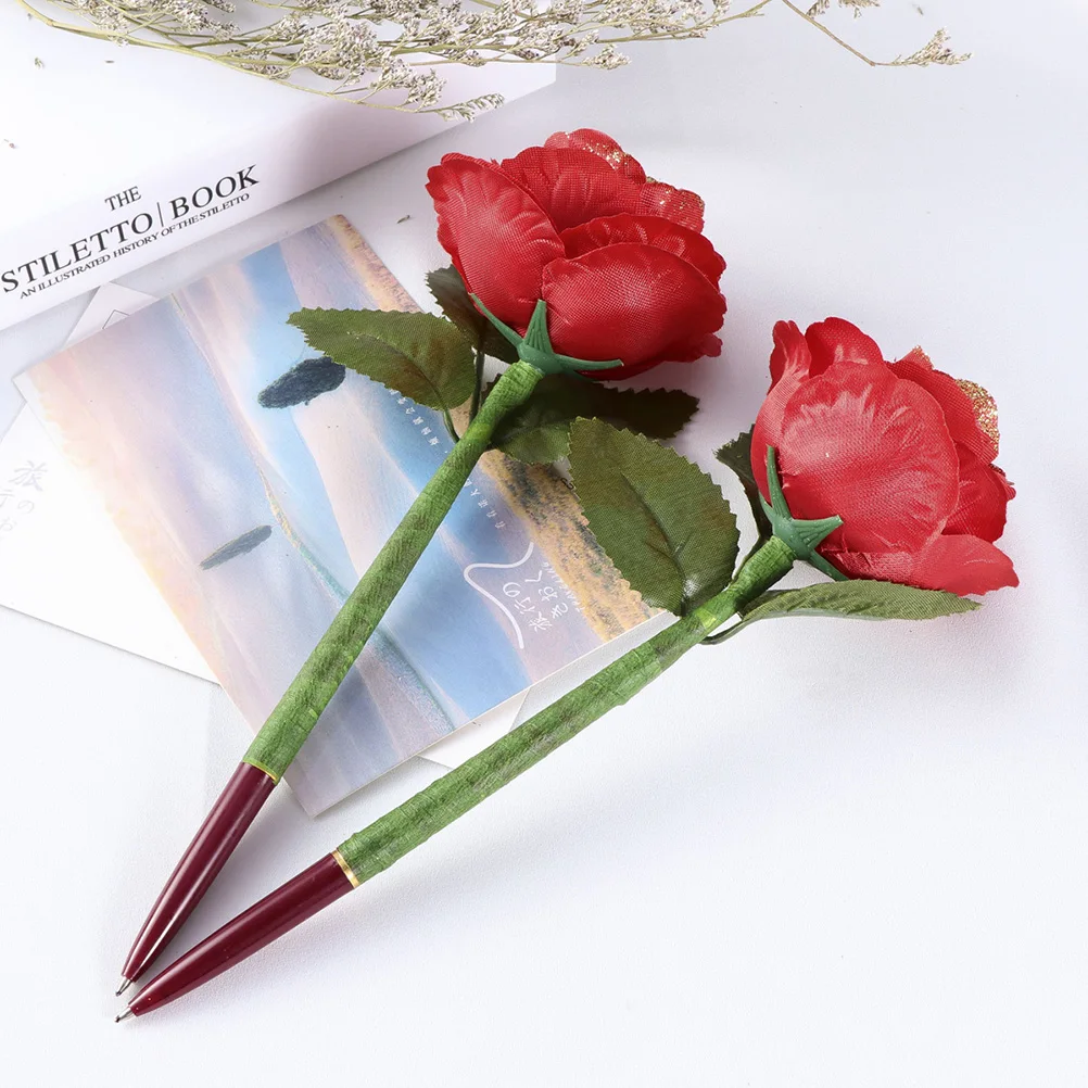 

6 Pcs Simulated Rose Ballpoint Pen Pens Lovely Flower Colorful Korean Version Student