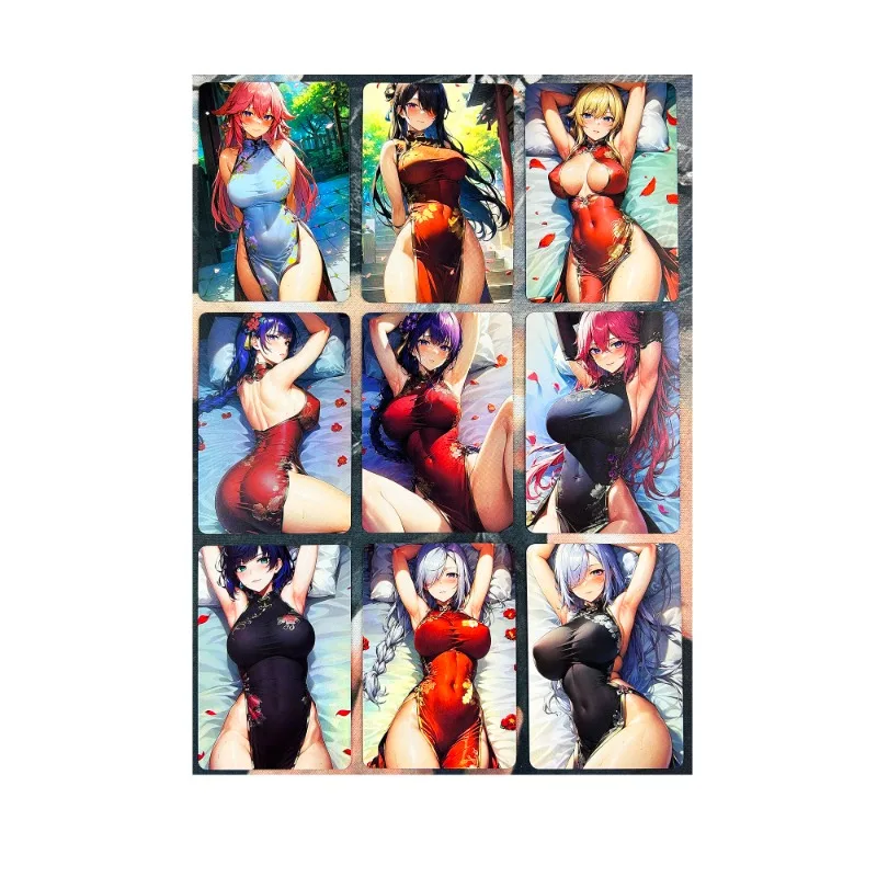 

9pcs/set Genshin Impact Sexy Girl Anime Collection Card Kawaii Beidou Xiao Kaedehara Kazuha Hobby Collection Card Toy Gift Cute