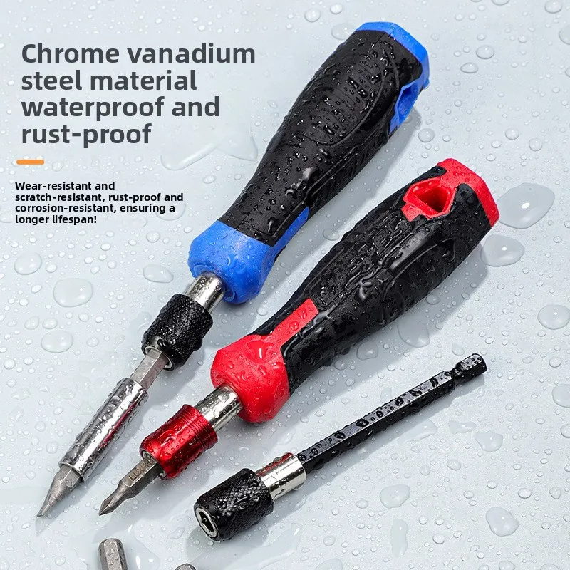 Multifunctional Cr-V Steel Self-Locking Screwdriver Handle Labor-Saving Driver with 33pcs Bits Set