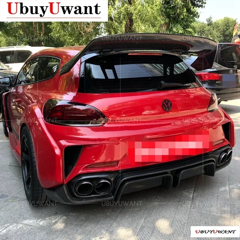 For Volkswagen Scirocco Scirocco R Black Rear Roof Spoiler Lip Tail High Quality Carbon Fiber Material 2009-2018