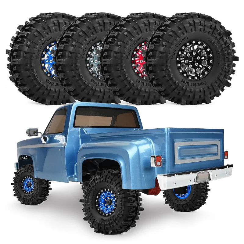 

1.9 Inch Metal Beadlock Wheel & Tire Set for 1/10 RC Crawler SCX10 TRX4 Axial 90046 Yikong (Wheels + Tires Kit)