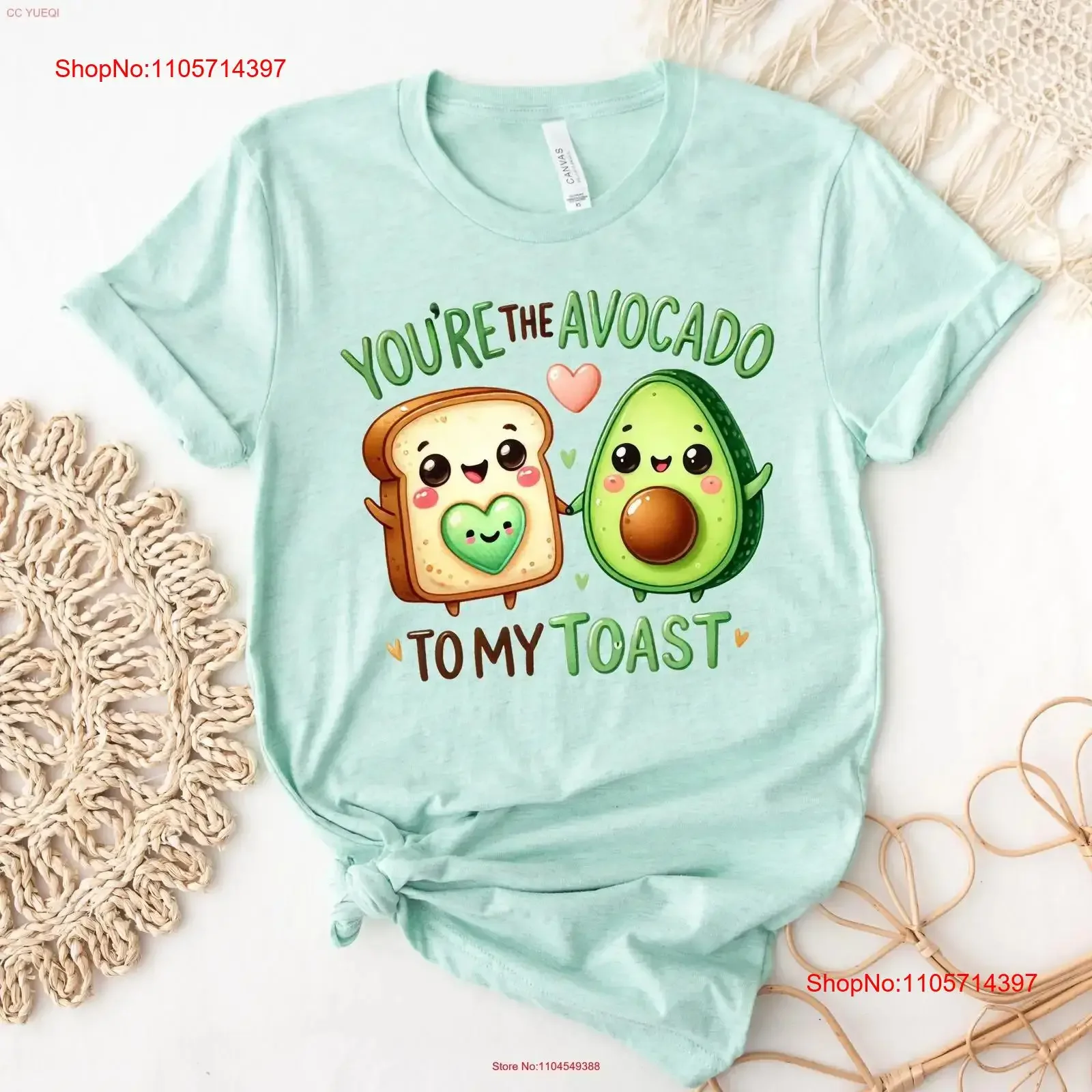 You Are the Avocado to My Toast Valentine s Day T Shirt Cute Kawaii Couple Funny Romantic Love for Him or Her vintage Washed