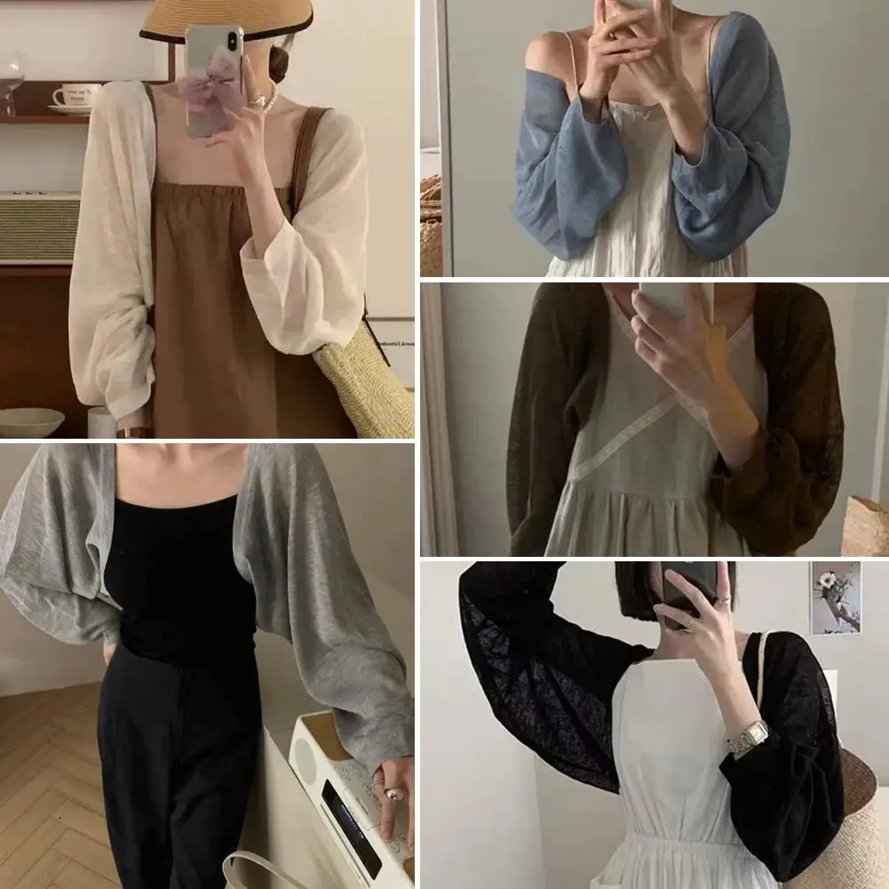 

Thin Screen Cardigan Screen Clothing Women Summer Long Sleeve Fashion Casual D9l8