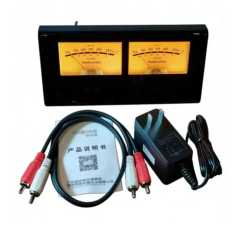 2-Way Amplifier Speaker Audio Music Orange Light High-Precision VU Meter Audio Level DB Meter Finished VU Meter DB Panel Display