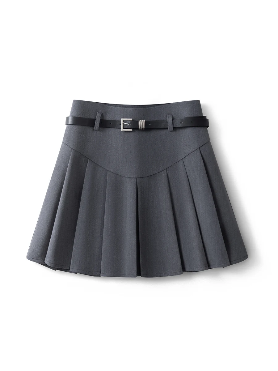 2024 Summer New Pleated Skirt Suit Half-body Skirt Women High Waist Slim A-line Short Skirt