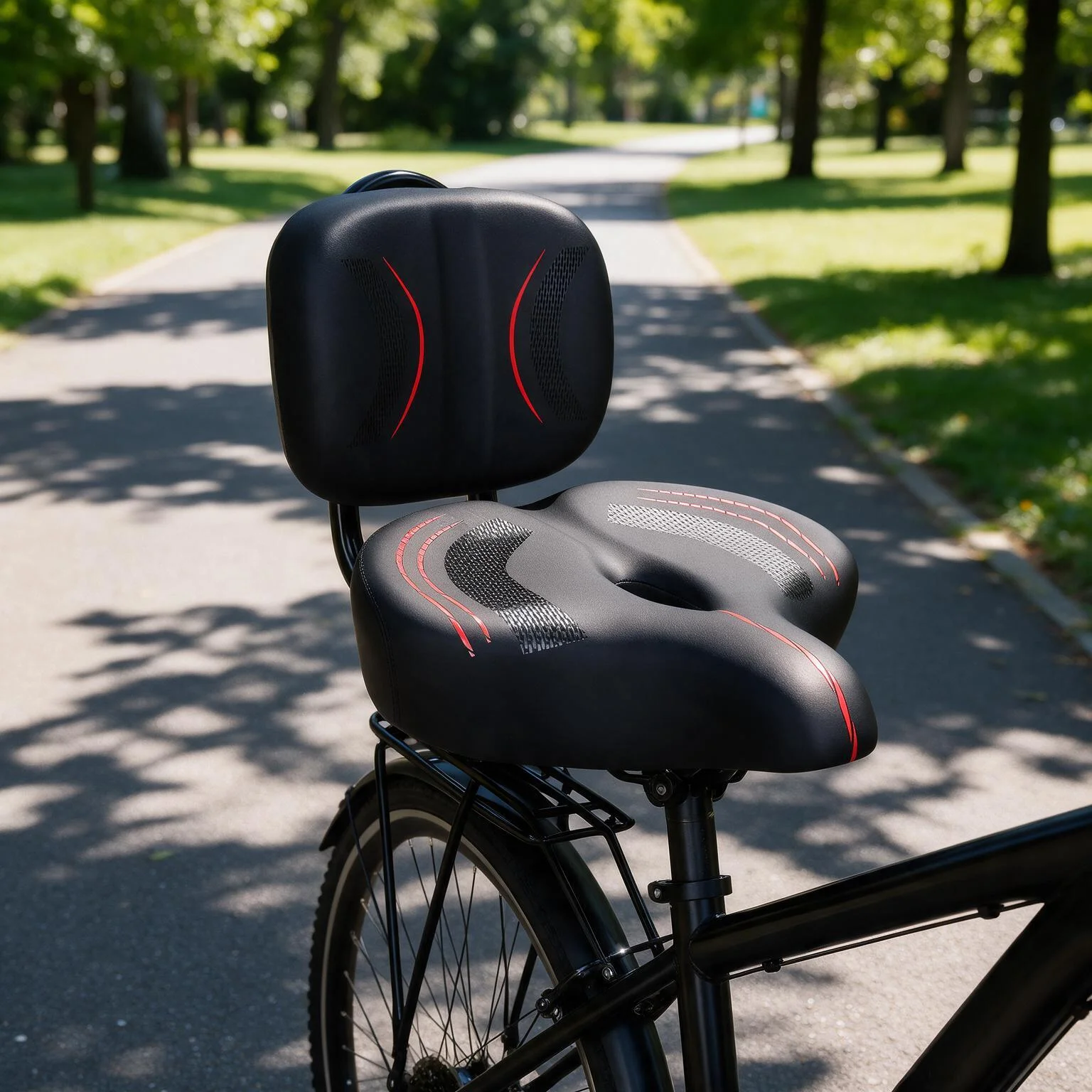 Sella per triciclo con altezza regolabile, cuscino per sella da bicicletta, capacità di carico di 220 libbre, accessori universali per biciclette, sella da bicicletta di grandi dimensioni per