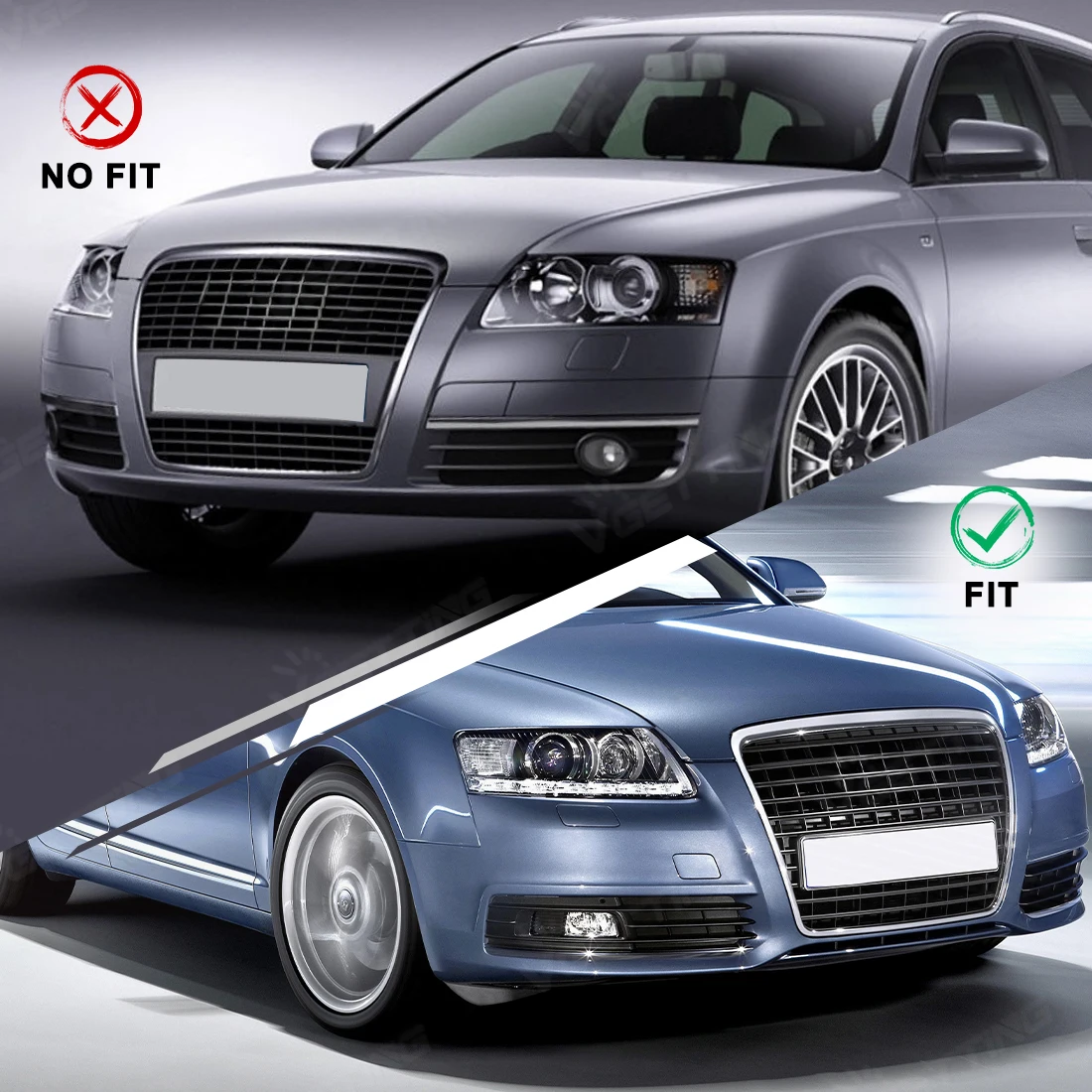 Front Bumper Fog Light Grille Cover Frame For Audi A6 C6 4F Sedan Avant 2008 2009 2010 2011 4F0807681P Left/Right Accessories - view 4