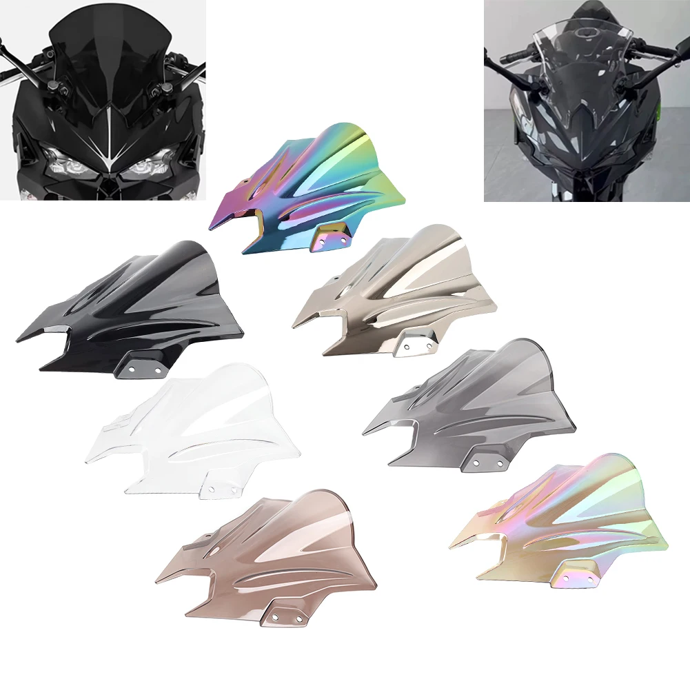 Motorcycle Windshield Windscreen Wind Screen Deflector ABS Plastic For Kawasaki NINJA 500 EX500R 2024-2025