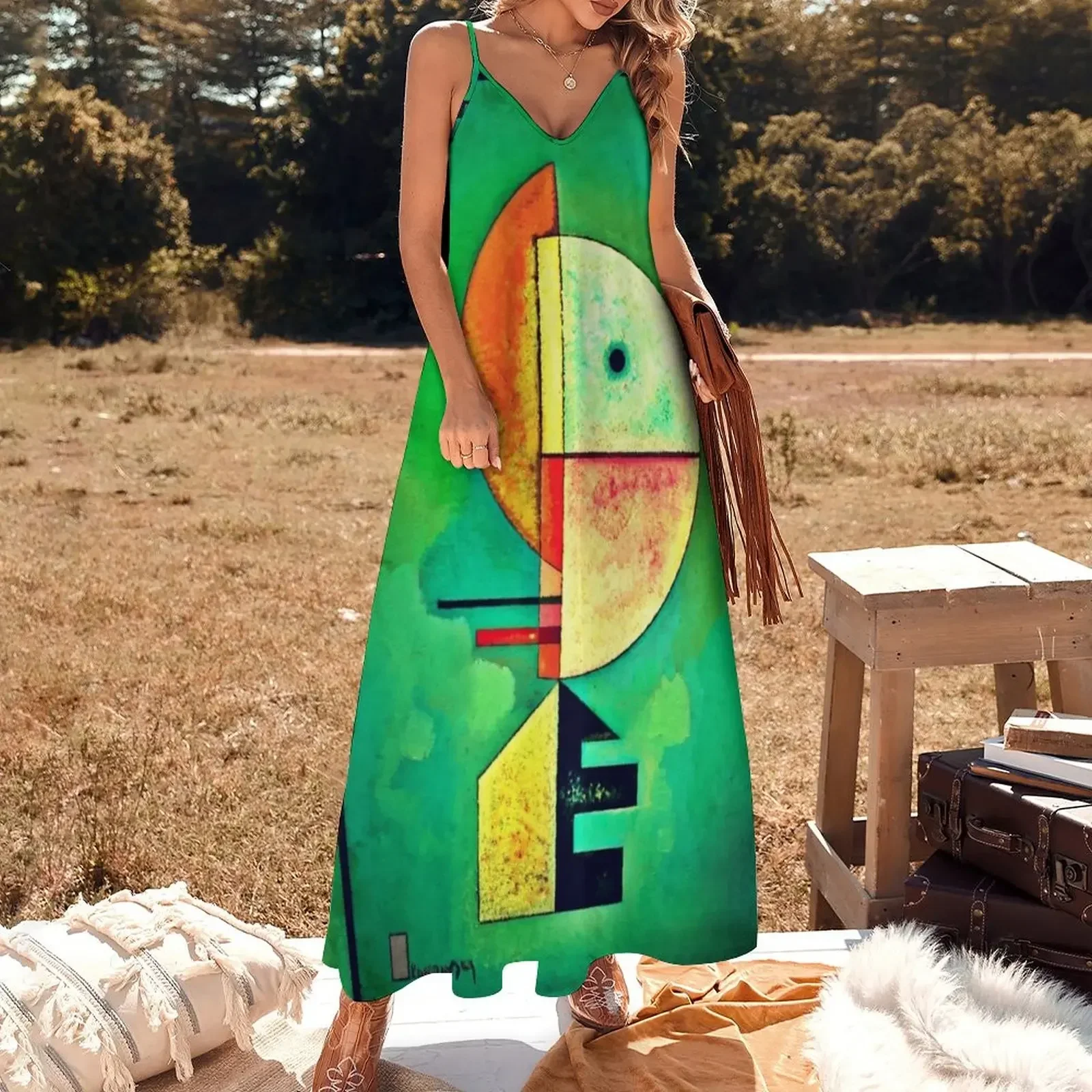 Upward by Vasily kandinsky | Kandinsky's Abstract Art Sleeveless Dress Summer skirt women's clothing korea stylish Dress