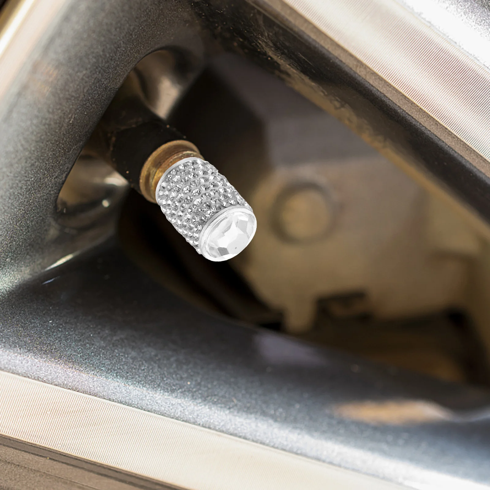 

4Pcs Tire Valves Stem Caps Rhinestone Decorative Metal Valve Caps Car Truck Dustproof Protection Tire Valves Stem Covers for Car