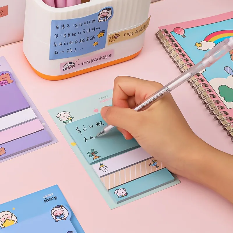 Kawaii Paper Sticky Notes, Notepad, Memo Pads, 80 Folhas, Escritório, Papelaria Escolar, Adesivos, Postou-o