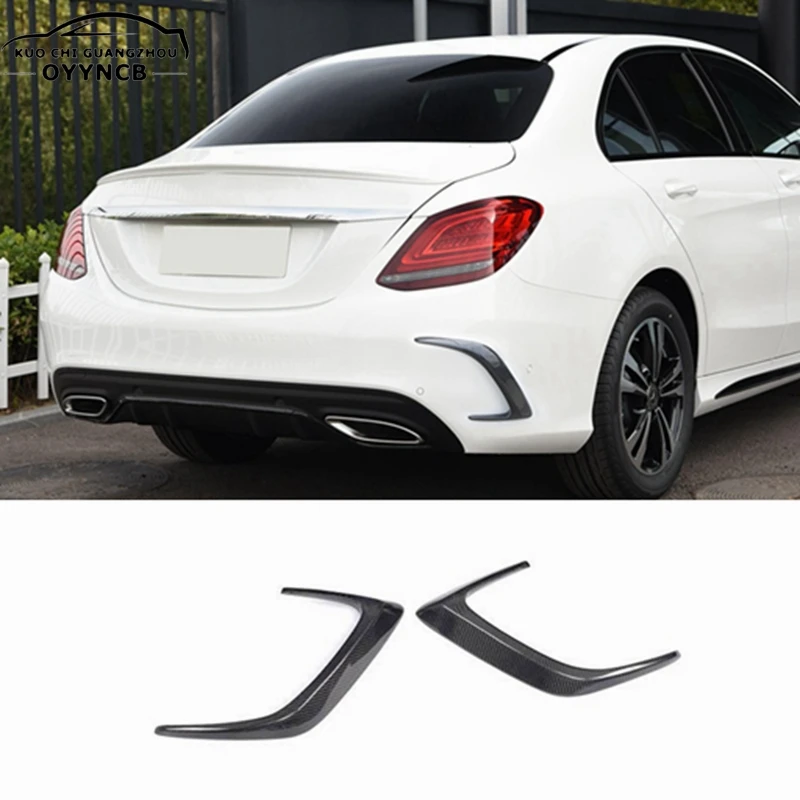 For Mercedes Benz C-Class W205 4-door C43 C63 AMG 2014 - 2019 Carbon Fiber Rear Side Front Air Outlet Diffuser Spoiler