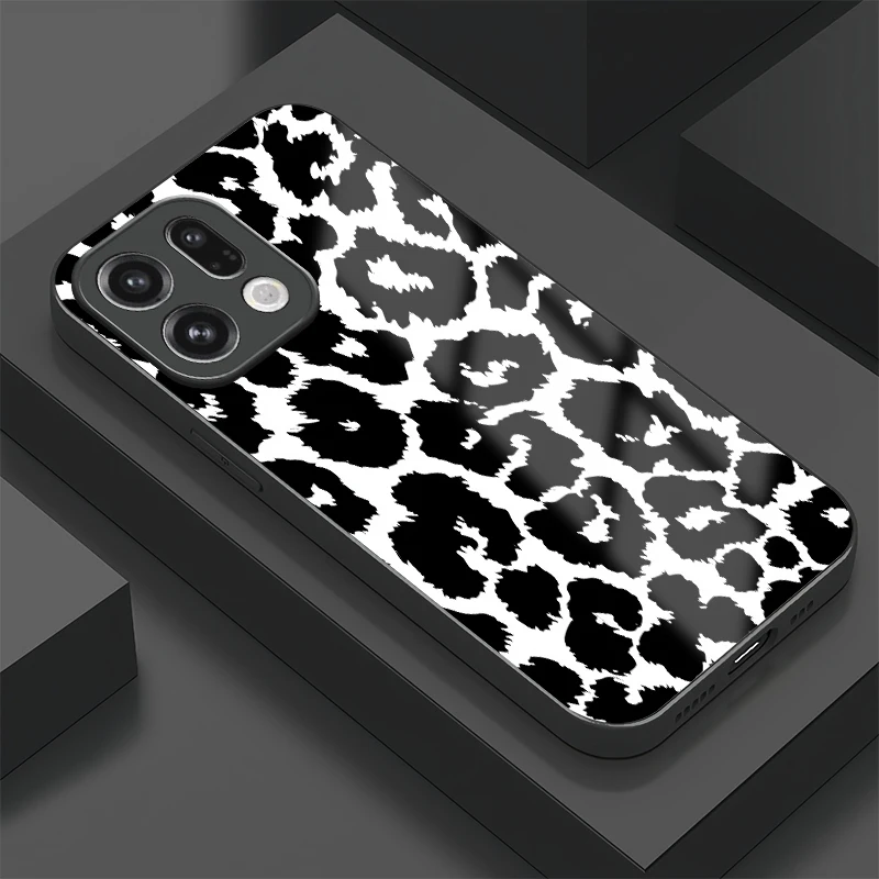 Funda de teléfono con diseño de Leoaprd de lujo para OPPO Find X8 X5 Pro, Funda de vidrio templado para OPPO Find X5 X3 Lite X2 Neo, Funda anticaída