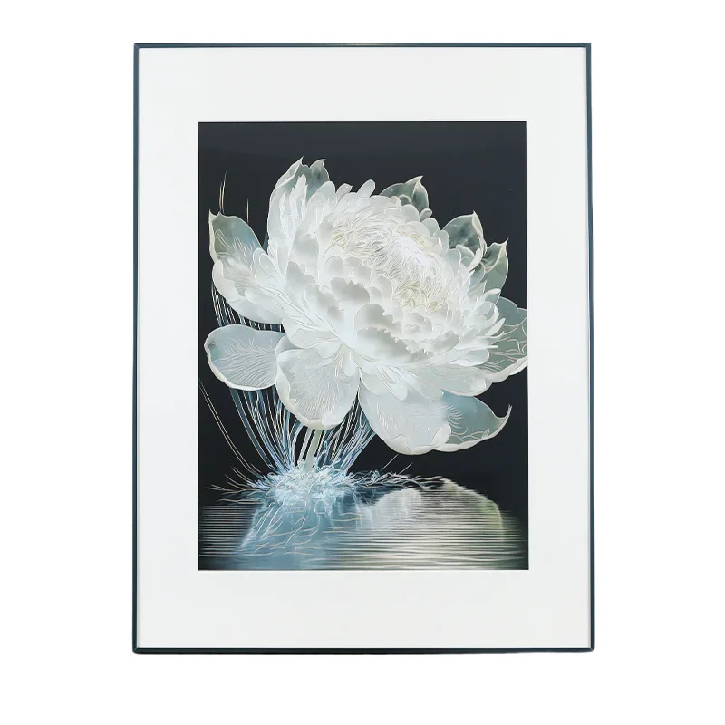 

Light and shadow water lily aluminum alloy DIY three-dimensional painting study bedroom guest