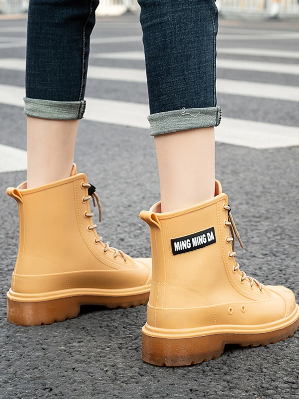 

Водонепроницаемые противоскользящие резиновые сапоги, застежка на шнурке для взрослых, лето Faion Rain oes, китайское производство