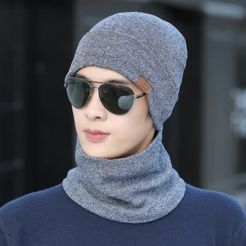 

Winter Knit Balaclava with Fleece Lining Ear Protection for Men Unisex Korean Style Riding Windproof Face Mask Hat