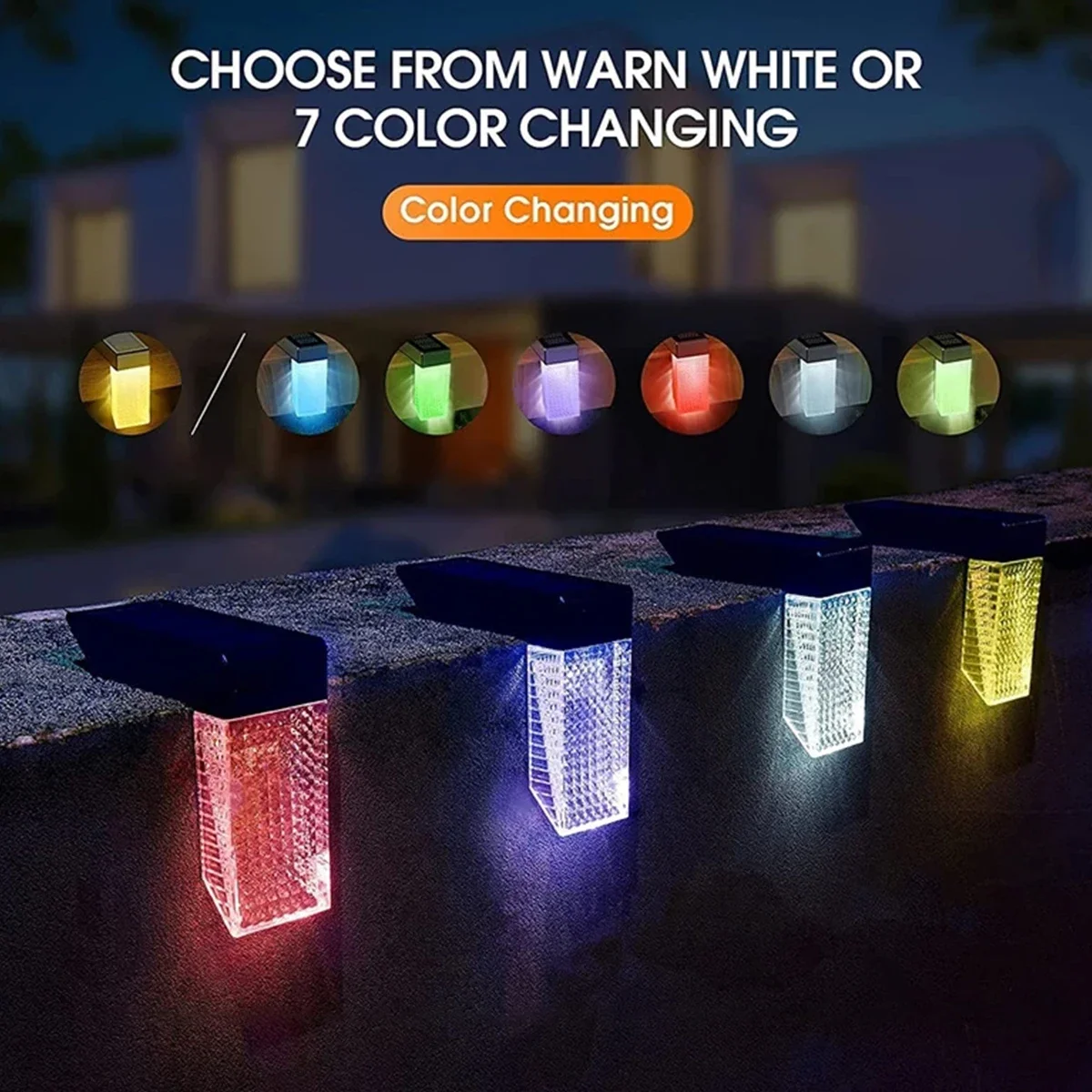 2PCS luci solari per ponti luci a LED solari per esterni luci di recinzione impermeabili 2 modalità di illuminazione luce di paesaggio per la decorazione del recinto del giardino