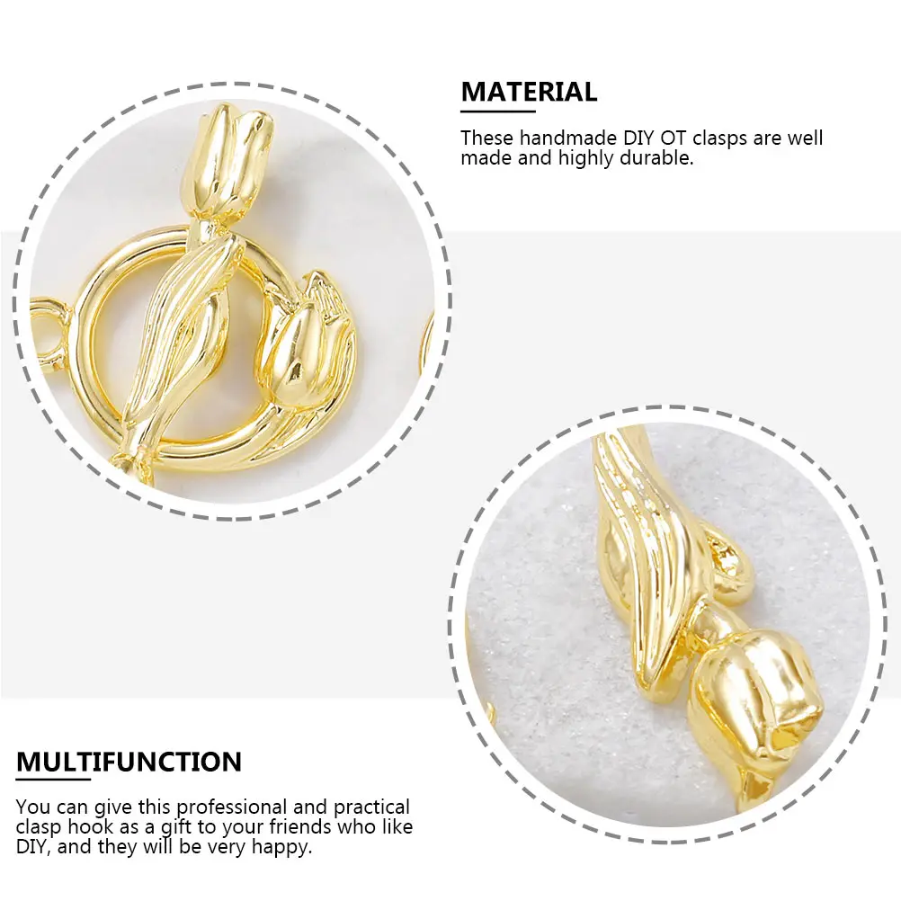

Rose Flower Ot Clasp Diy Jewelry Toggle Bracelet Connector End Clasps T-Bar Closure Necklace Making Metal Findings Handmade