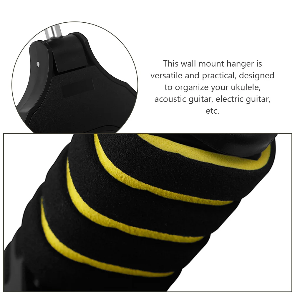 

2 Sets Guitar Hook Rack Uke Wall Mount Hanger Mounted Display Bracket Bass Ukulele Hooks for Stand Plastic Hangers Mounts
