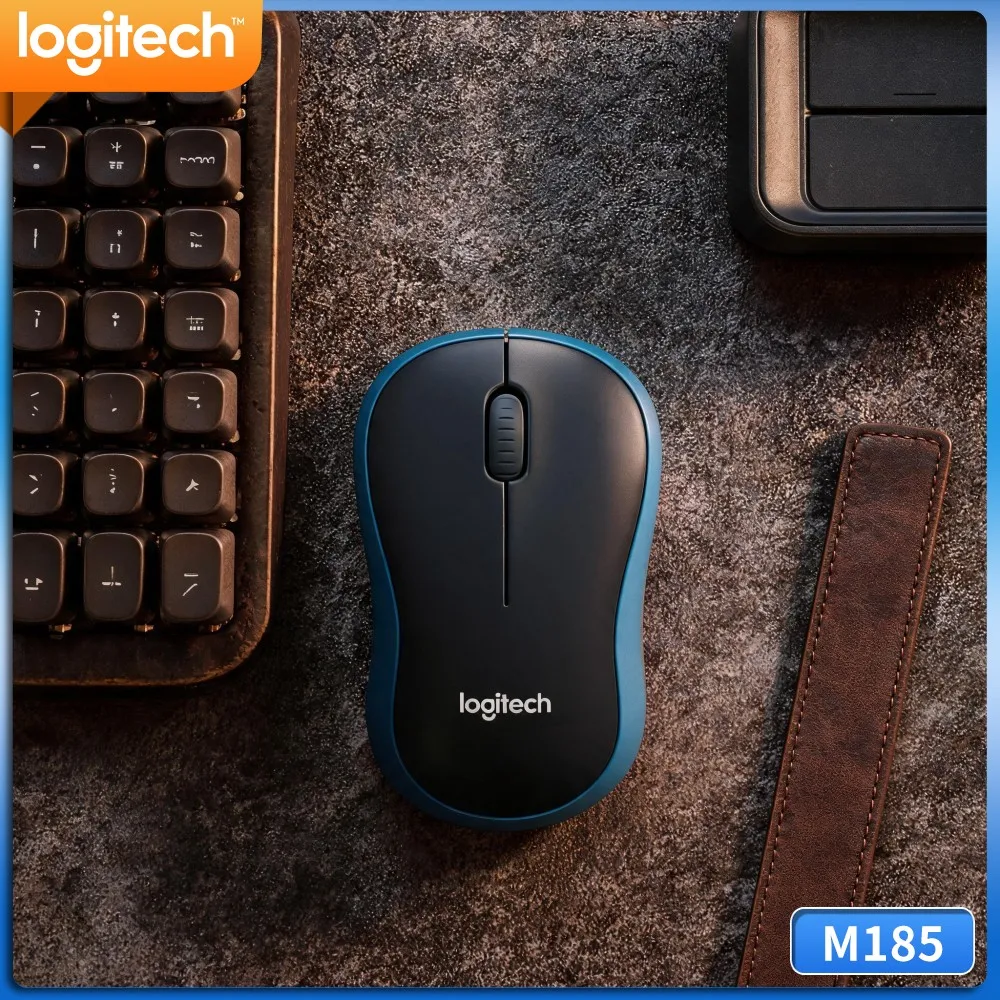 Logitech M185 Light‑Weight Wireless Mouse, 1000 DPI Optical Sensor, Plug & Play, No Extra Driver For Daily Computer Operation