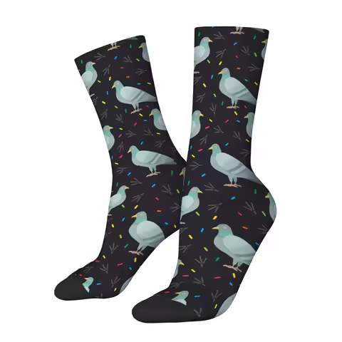 Cute Cartoon Pigeon Novelty Funny Socks Harajuku Style Casual Fashion Men's Socks Comfortable Breathable Outdoor Sports Socks