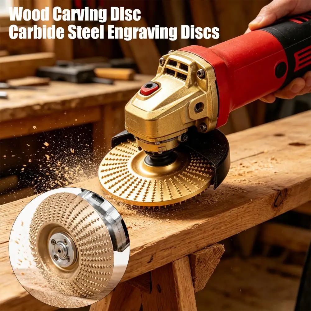 Angle Grinder Polishing Pad, Heavy-Duty Wood Carving Disc, High Carbon Steel Carbide Sanding Disc, for Smooth Engraving Sanding