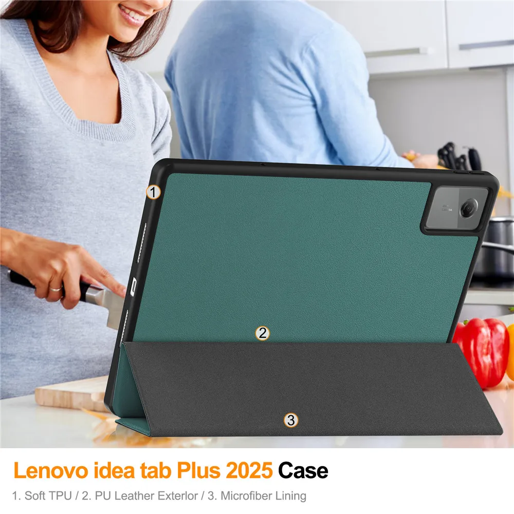 For Lenovo Idea Tab Plus 12.1 2025 Tablet Case With Pencil Holder