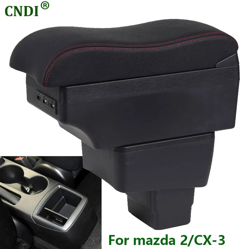 

For Mazda CX-3 Armrest Box For Mazda 2 CX3 2014-2019 Car Armrest Storage Box Interior Details Car Accessorie Simple installation