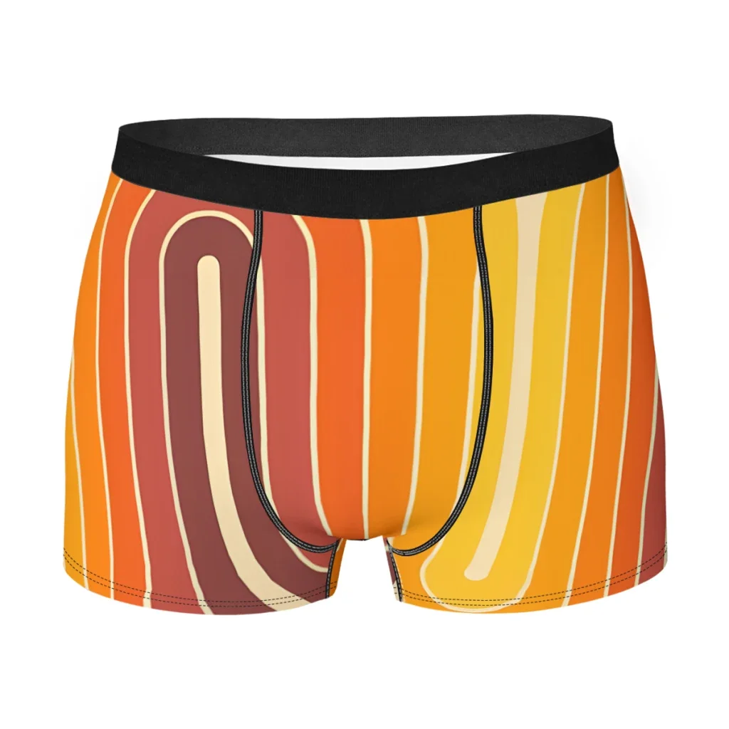 Geometric Double Arch Man's Boxer Briefs Underpants Mid-Century Modern 70s Highly Breathable High Quality Gift Idea