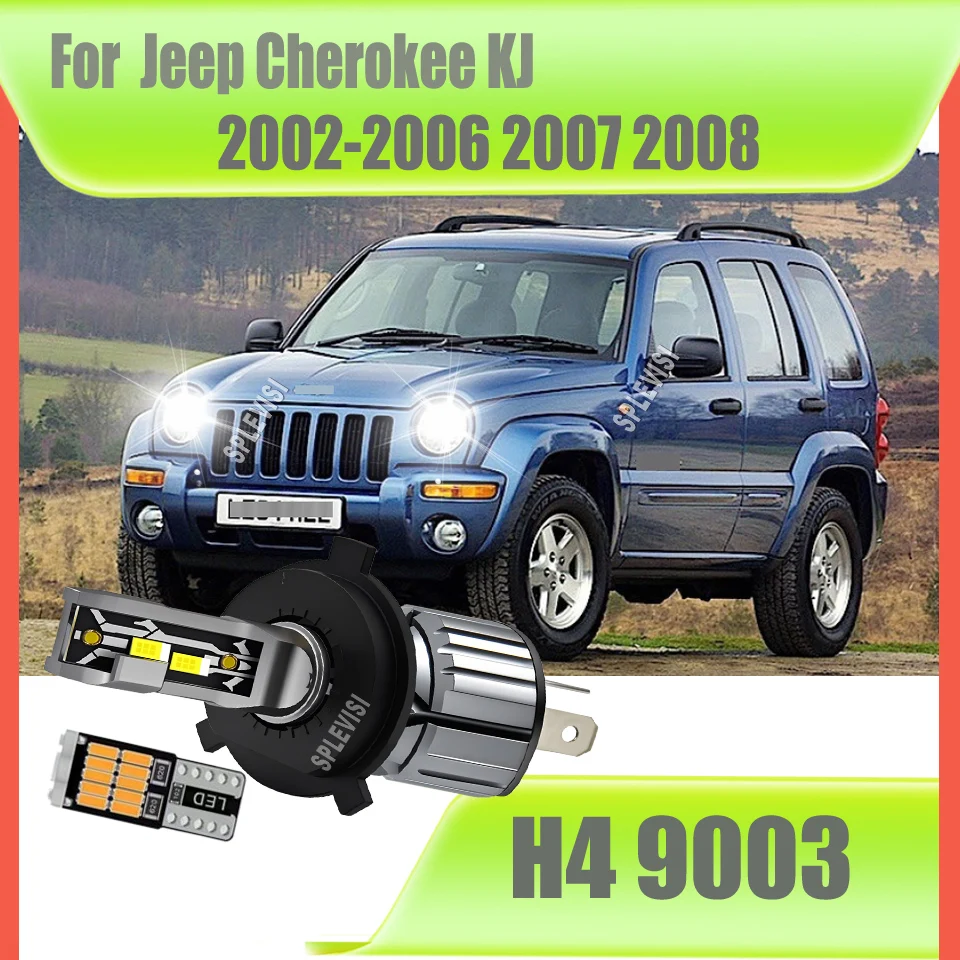 

6000K Super Bright 2Pcs 7500Lm H4 LED Lamps Wireless Car Headlight For Jeep Cherokee KJ 2002 2003 2004 2005 2006 2007 2008