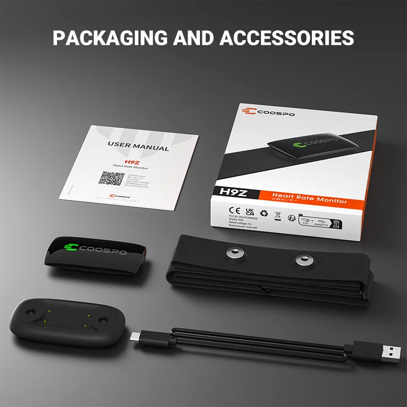 

Coospo H9z Rechargeable Chest Strap Heart Rate Monitor Sports Fitness Heart Rate Sensor For Garmin Wahoo Zwift