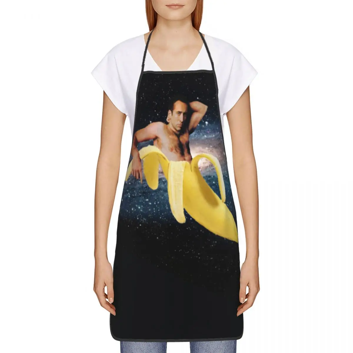 Unisex Nicolas Cage In A Banana Apron Kitchen Chef Cooking Baking Bib Men Women Space Tablier Cuisine for Painting