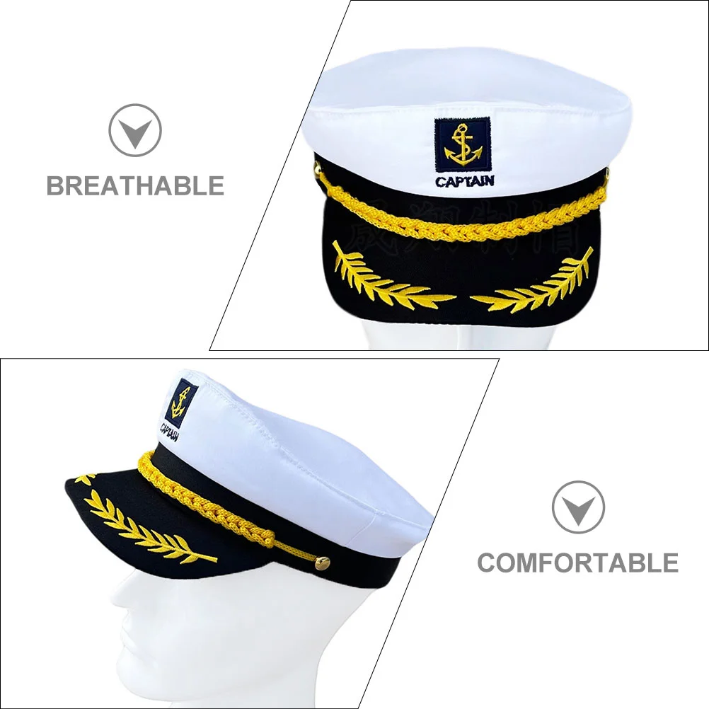 Sailor Hat Sun Captain Hats for Party Decor Outdoor Boys Black Decorative Boating Small Cosplay Stage Performance